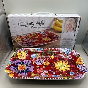 Dolly Parton Ceramic Floral Serving Platter NIB